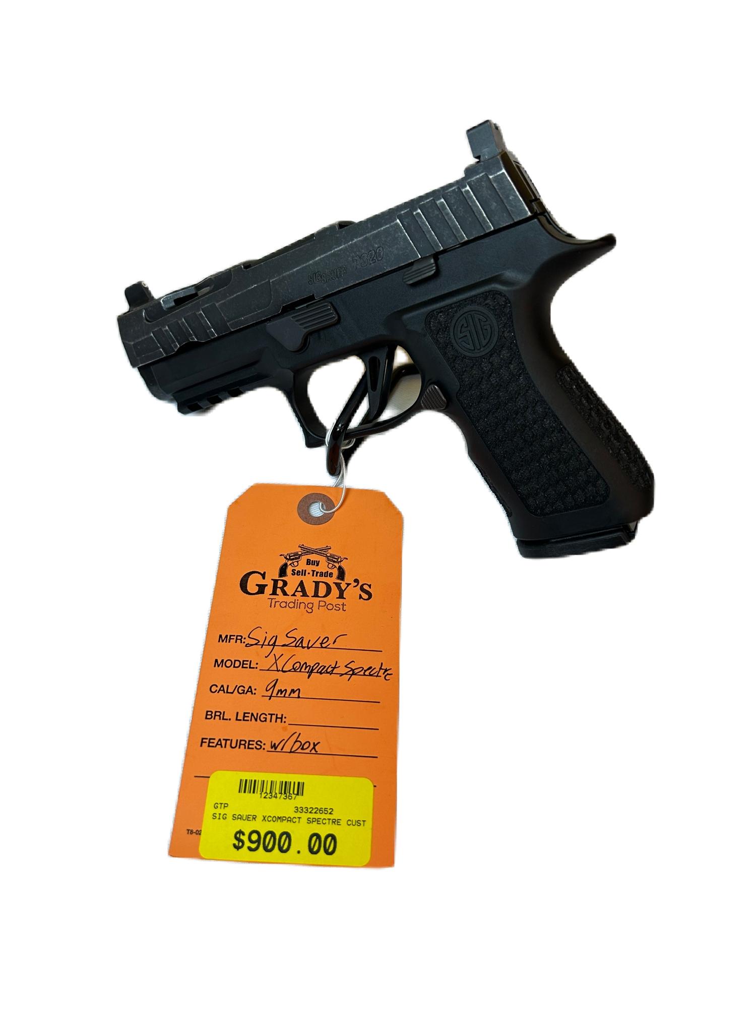 USED Sig Sauer P320 XCompact Spectre Custom Works 9mm with box  | 9 MM LUGER | 33322652 | 12347367